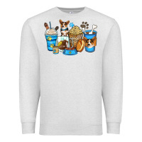 Oatmeal Heather corgi coffee cups Premium Sweatshirt - Zillion Design Studio