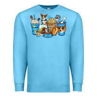 Ocean Blue corgi coffee cups Premium Sweatshirt - Zillion Design Studio