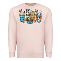 Pale Pink corgi coffee cups Premium Sweatshirt - Zillion Design Studio