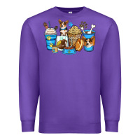 Purple corgi coffee cups Premium Sweatshirt - Zillion Design Studio