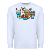 White corgi coffee cups Premium Sweatshirt - Zillion Design Studio