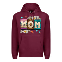 Burgundy daisy mom Premium Hoodie - AdoDesignShop