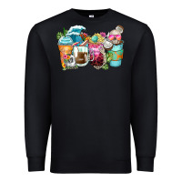 Black skeleton summer coffee cups Premium Sweatshirt - Zillion Design Studio