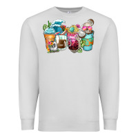 Dove Grey skeleton summer coffee cups Premium Sweatshirt - Zillion Design Studio