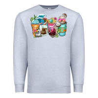 Heather Grey skeleton summer coffee cups Premium Sweatshirt - Zillion Design Studio