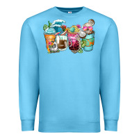 Ocean Blue skeleton summer coffee cups Premium Sweatshirt - Zillion Design Studio