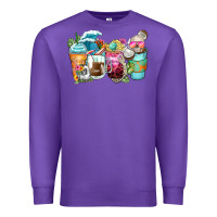 Purple skeleton summer coffee cups Premium Sweatshirt - Zillion Design Studio