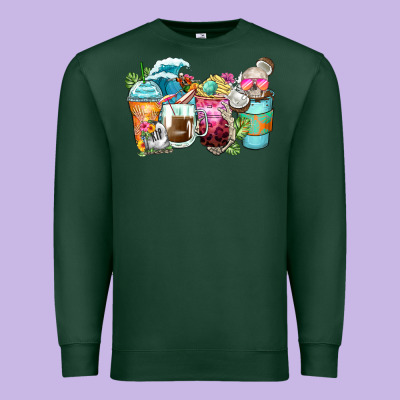 Premium Sweatshirt skeleton summer coffee cups