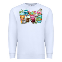 White skeleton summer coffee cups Premium Sweatshirt - Zillion Design Studio