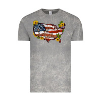 Cloud Rock usa map with sunflower and cactus Vintage Tee - Artiststas