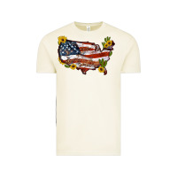 Vintage Arctic usa map with sunflower and cactus Vintage Tee - Artiststas