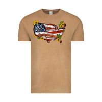 Vintage Camel usa map with sunflower and cactus Vintage Tee - Artiststas