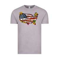 Vintage Zinc usa map with sunflower and cactus Vintage Tee - Artiststas
