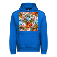 Cobalt breast cancer awareness with pumpkin and leopard seamless pattern Urban Hoodie - BundleAndBundleShop