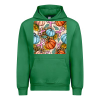 Emerald breast cancer awareness with pumpkin and leopard seamless pattern Urban Hoodie - BundleAndBundleShop