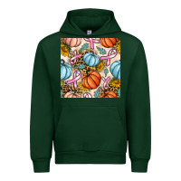 Forest Green breast cancer awareness with pumpkin and leopard seamless pattern Urban Hoodie - BundleAndBundleShop