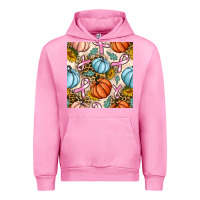 Fuchsia Pink breast cancer awareness with pumpkin and leopard seamless pattern Urban Hoodie - BundleAndBundleShop