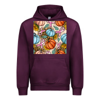 Mauve Wine breast cancer awareness with pumpkin and leopard seamless pattern Urban Hoodie - BundleAndBundleShop