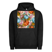 Pigment Black breast cancer awareness with pumpkin and leopard seamless pattern Urban Hoodie - BundleAndBundleShop