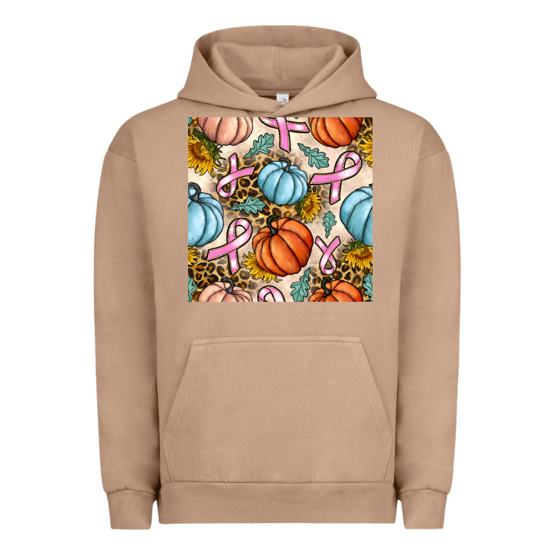 Breast Cancer Awareness With Pumpkin And Leopard Seamless Pattern Urban Hoodie by BundleAndBundleShop | Teevron