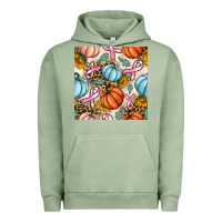 Pigment Oil Green breast cancer awareness with pumpkin and leopard seamless pattern Urban Hoodie - BundleAndBundleShop