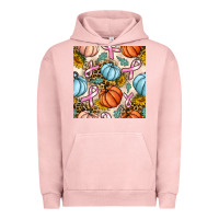 Pigment Salmon breast cancer awareness with pumpkin and leopard seamless pattern Urban Hoodie - BundleAndBundleShop