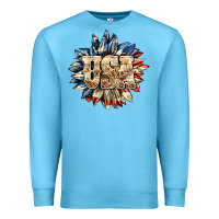 Ocean Blue usa sunflower billie wilder Premium Sweatshirt - texasbilliewilder