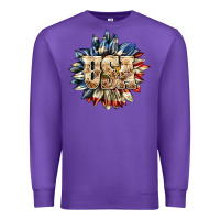 Purple usa sunflower billie wilder Premium Sweatshirt - texasbilliewilder