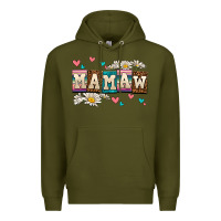 Army Green daisy mamaw Premium Hoodie - AdoDesignShop