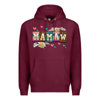Burgundy daisy mamaw Premium Hoodie - AdoDesignShop