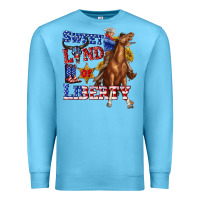 Ocean Blue western sweet land of liberty 4th july billie wilder Premium Sweatshirt - texasbilliewilder