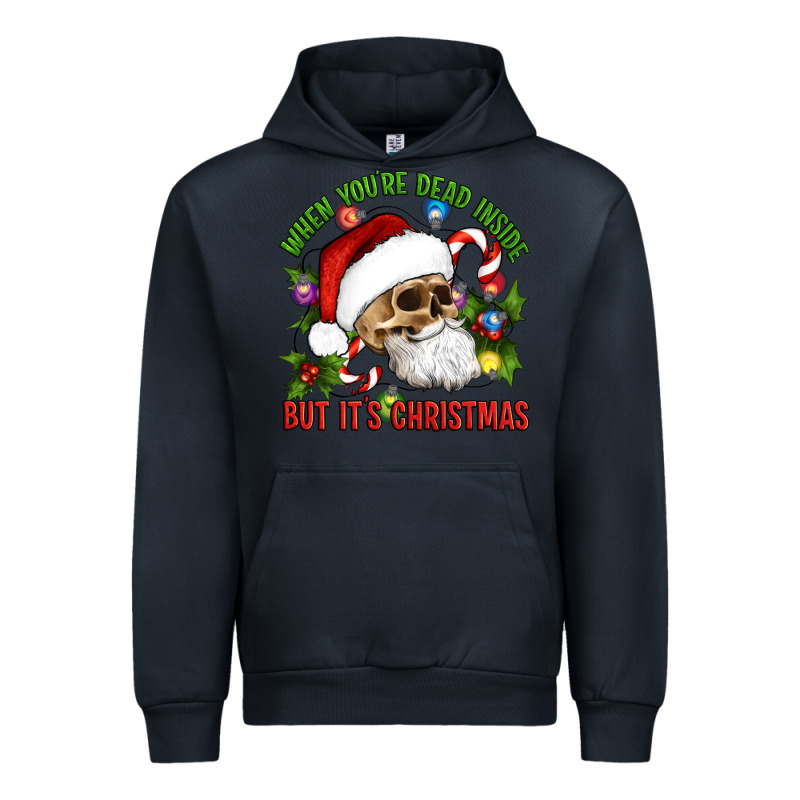 When You're Dead Inside But It's Christmas Hippie Skeleton Santa Urban Hoodie by Artiststas | Teevron