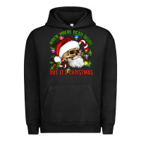 Pigment Black When You're Dead Inside But It's Christmas Hippie Skeleton Santa Urban Hoodie - Artiststas