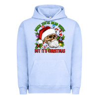 Pigment Grape Ice When You're Dead Inside But It's Christmas Hippie Skeleton Santa Urban Hoodie - Artiststas