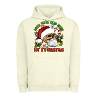Pigment Pistachio When You're Dead Inside But It's Christmas Hippie Skeleton Santa Urban Hoodie - Artiststas