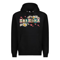 Black daisy grandma Premium Hoodie - AdoDesignShop
