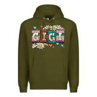 Army Green daisy gıgı Premium Hoodie - AdoDesignShop