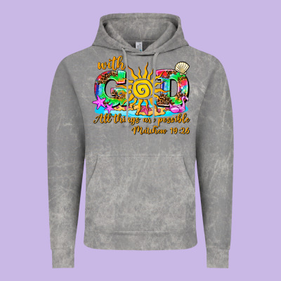 With God All Things Are Possible Summer Vintage Hoodie Designed By Adodesignshop