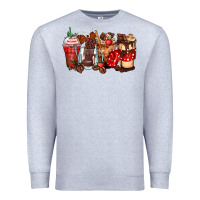 Heather Grey hot chocolate coffee cups Premium Sweatshirt - Zillion Design Studio