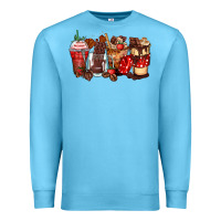 Ocean Blue hot chocolate coffee cups Premium Sweatshirt - Zillion Design Studio