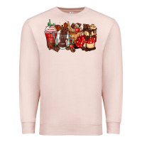 Pale Pink hot chocolate coffee cups Premium Sweatshirt - Zillion Design Studio