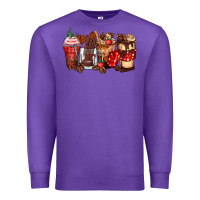 Purple hot chocolate coffee cups Premium Sweatshirt - Zillion Design Studio