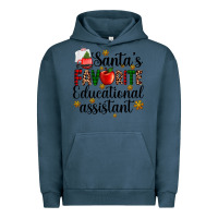 Pigment Midnight Navy santa's favorite educational assistant Urban Hoodie - AdoDesignShop
