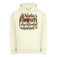 Pigment Pistachio santa's favorite educational assistant Urban Hoodie - AdoDesignShop