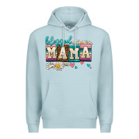 Blue Mist daisy blessed mama Premium Hoodie - AdoDesignShop
