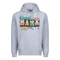 Heather Grey daisy blessed mama Premium Hoodie - AdoDesignShop