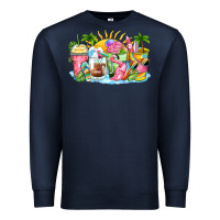 Navy beach summer coffee cups Premium Sweatshirt - Zillion Design Studio