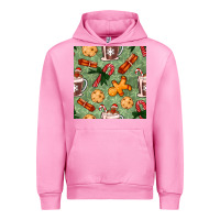 Fuchsia Pink christmas hot chocolate and cookies seamless pattern Urban Hoodie - BundleAndBundleShop