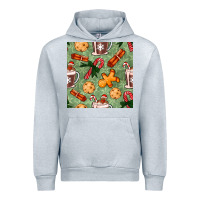 Heather Grey christmas hot chocolate and cookies seamless pattern Urban Hoodie - BundleAndBundleShop