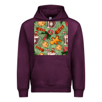 Mauve Wine christmas hot chocolate and cookies seamless pattern Urban Hoodie - BundleAndBundleShop